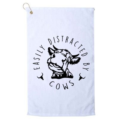Easily Distracted By Cows Golf Towel