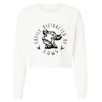Easily Distracted By Cows Cropped Pullover Crew