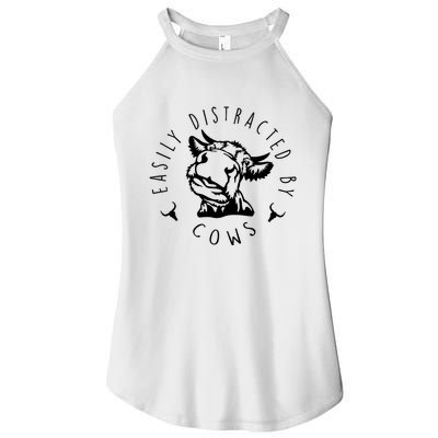Easily Distracted By Cows Women's Perfect Tri Rocker Tank