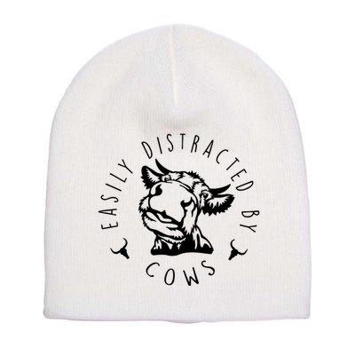 Easily Distracted By Cows Short Acrylic Beanie