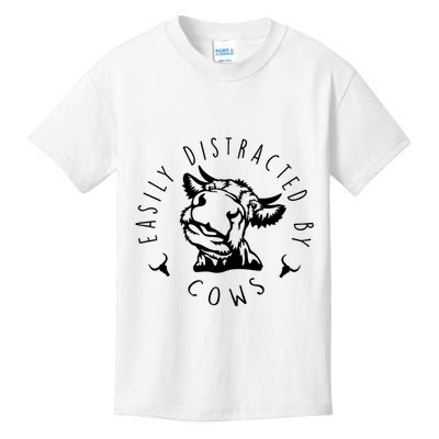 Easily Distracted By Cows Kids T-Shirt