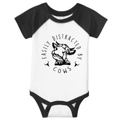 Easily Distracted By Cows Infant Baby Jersey Bodysuit