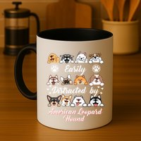 Easily Distracted By American Leopard Hound Leopard Cur Cute Gift Mug