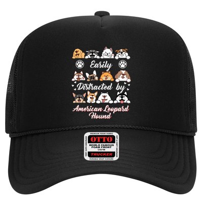 Easily Distracted By American Leopard Hound Leopard Cur Cute Gift Trucker Hat
