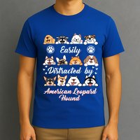 Easily Distracted By American Leopard Hound Leopard Cur Cute Gift T-Shirt