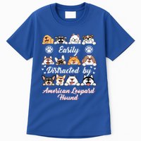 Easily Distracted By American Leopard Hound Leopard Cur Cute Gift Tall T-Shirt