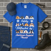 Easily Distracted By American Leopard Hound Leopard Cur Cute Gift Tall T-Shirt