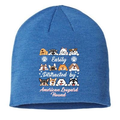 Easily Distracted By American Leopard Hound Leopard Cur Cute Gift Sustainable Beanie
