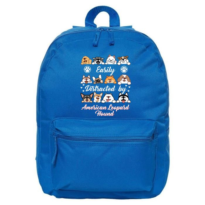 Easily Distracted By American Leopard Hound Leopard Cur Cute Gift 16 in Basic Backpack