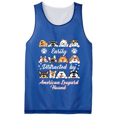 Easily Distracted By American Leopard Hound Leopard Cur Cute Gift Mesh Reversible Basketball Jersey Tank