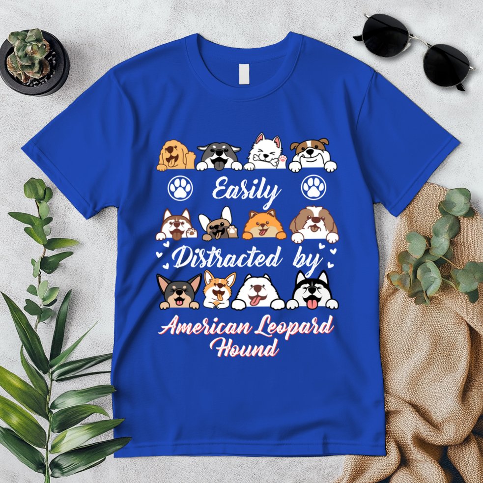Easily Distracted By American Leopard Hound Leopard Cur Cute Gift Premium T-Shirt