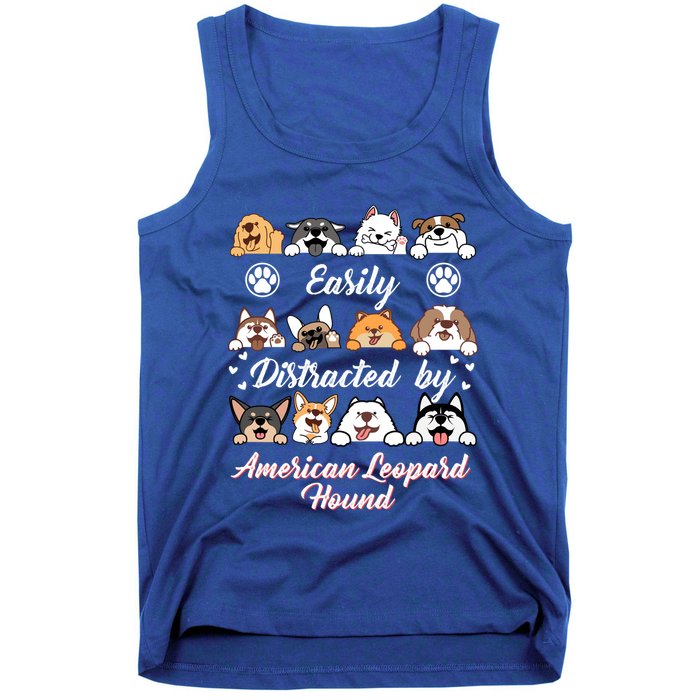 Easily Distracted By American Leopard Hound Leopard Cur Cute Gift Tank Top