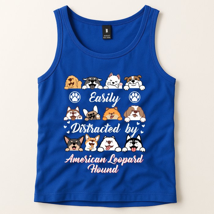 Easily Distracted By American Leopard Hound Leopard Cur Cute Gift Tank Top