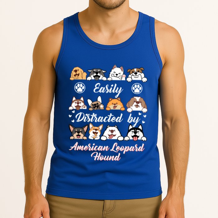 Easily Distracted By American Leopard Hound Leopard Cur Cute Gift Tank Top