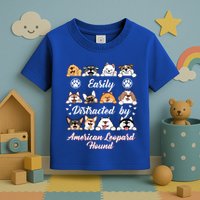 Easily Distracted By American Leopard Hound Leopard Cur Cute Gift Toddler T-Shirt