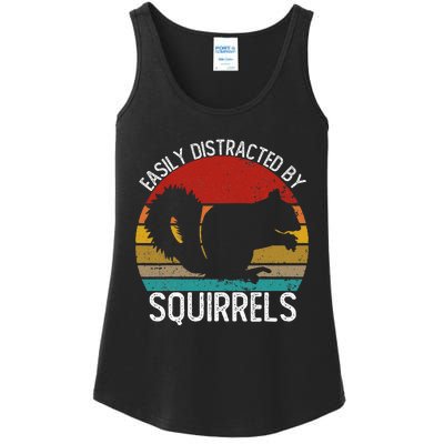 Easily Distracted By Squirrels S Vintage Squirrel Ladies Essential Tank