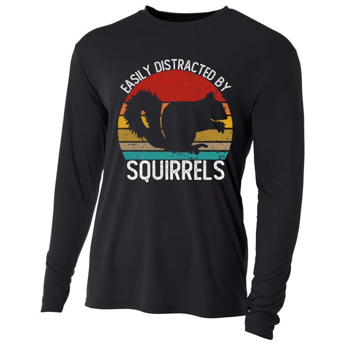 Easily Distracted By Squirrels S Vintage Squirrel Cooling Performance Long Sleeve Crew