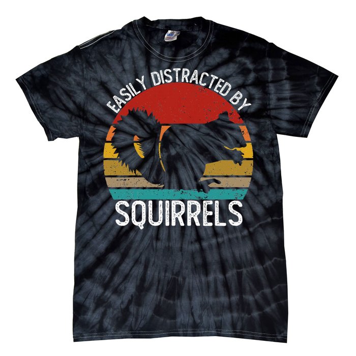 Easily Distracted By Squirrels S Vintage Squirrel Tie-Dye T-Shirt