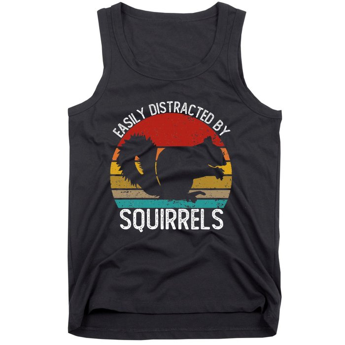 Easily Distracted By Squirrels S Vintage Squirrel Tank Top