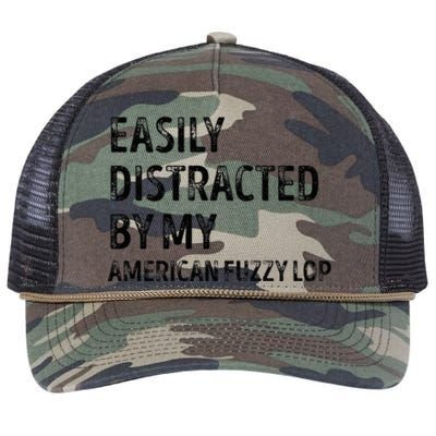 Easily Distracted by my American Fuzzy Lop Gifts  Retro Rope Trucker Hat Cap