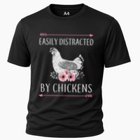 Easily Distracted By Chickens For Chicken Lovers Funny Performance Shirt