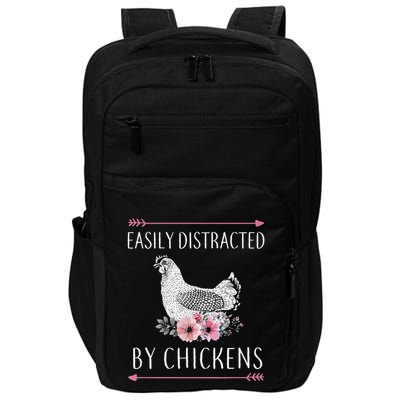 Easily Distracted By Chickens For Chicken Lovers Funny Impact Tech Backpack