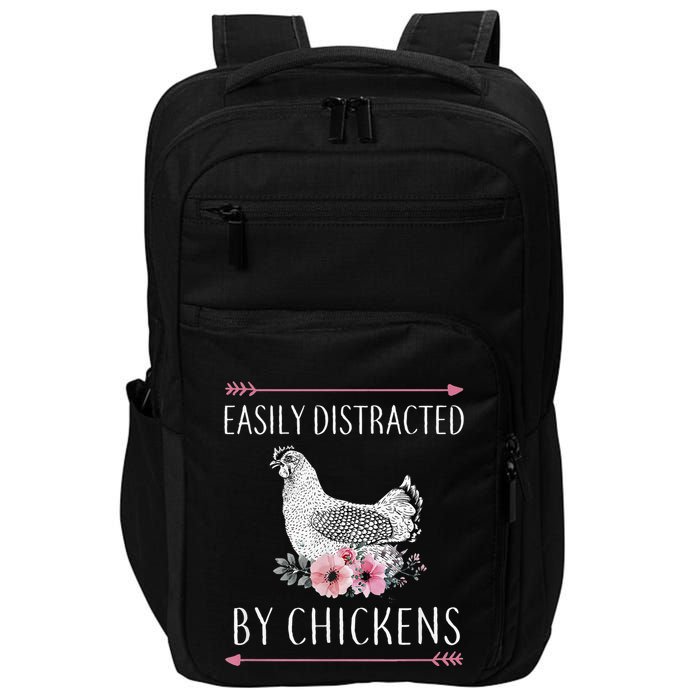 Easily Distracted By Chickens For Chicken Lovers Funny Impact Tech Backpack