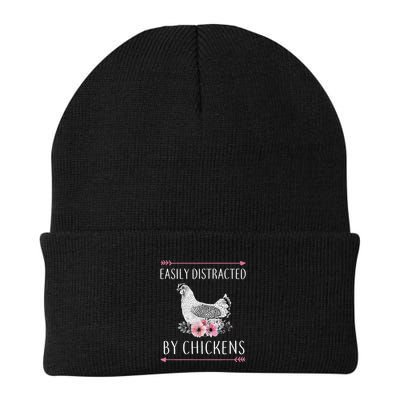 Easily Distracted By Chickens For Chicken Lovers Funny Beanie