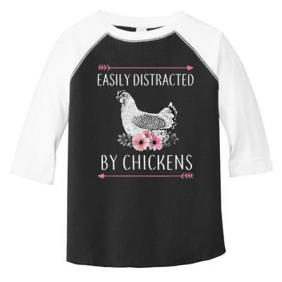 Easily Distracted By Chickens For Chicken Lovers Funny Toddler Fine Jersey T-Shirt