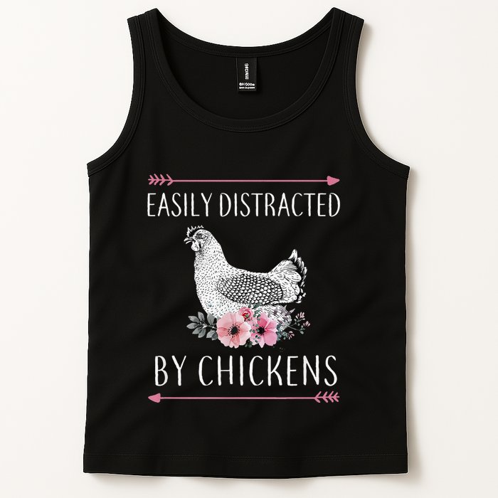 Easily Distracted By Chickens For Chicken Lovers Funny Tank Top