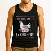 Easily Distracted By Chickens For Chicken Lovers Funny Tank Top