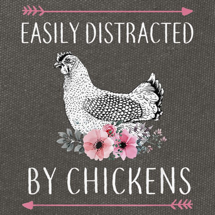 Easily Distracted By Chickens For Chicken Lovers Funny Cotton Canvas Backpack
