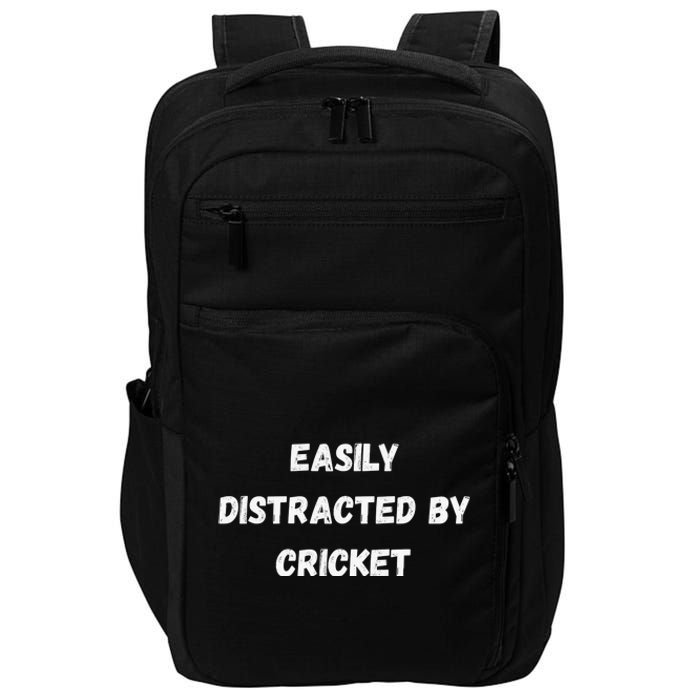 Easily Distracted By Cricket Funny Cricket Coach Player Impact Tech Backpack