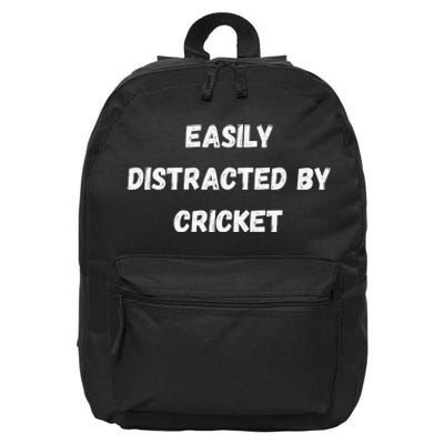 Easily Distracted By Cricket Funny Cricket Coach Player 16 in Basic Backpack