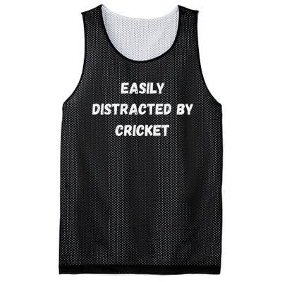 Easily Distracted By Cricket Funny Cricket Coach Player Mesh Reversible Basketball Jersey Tank