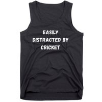 Easily Distracted By Cricket Funny Cricket Coach Player Tank Top