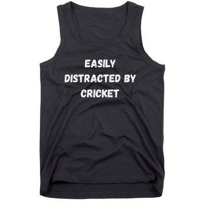 Easily Distracted By Cricket Funny Cricket Coach Player Tank Top