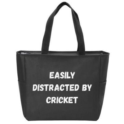 Easily Distracted By Cricket Funny Cricket Coach Player Zip Tote Bag