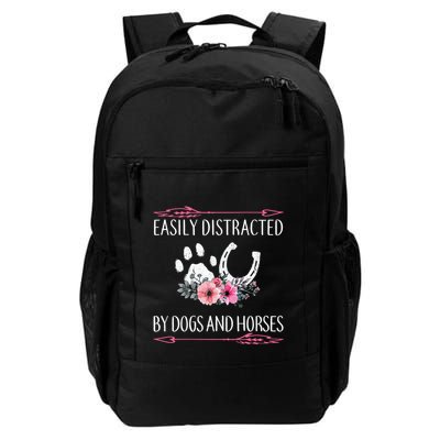 Easily Distracted By Dogs And Horses Riding Gift Daily Commute Backpack