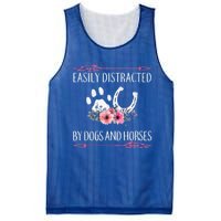 Easily Distracted By Dogs And Horses Riding Gift Mesh Reversible Basketball Jersey Tank