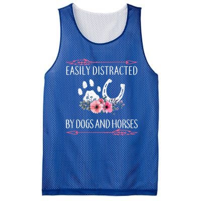 Easily Distracted By Dogs And Horses Riding Gift Mesh Reversible Basketball Jersey Tank