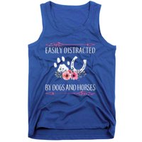 Easily Distracted By Dogs And Horses Riding Gift Tank Top