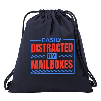 Easily Distracted By Mailboxes, Postman And Mail Carrier Drawstring Bag