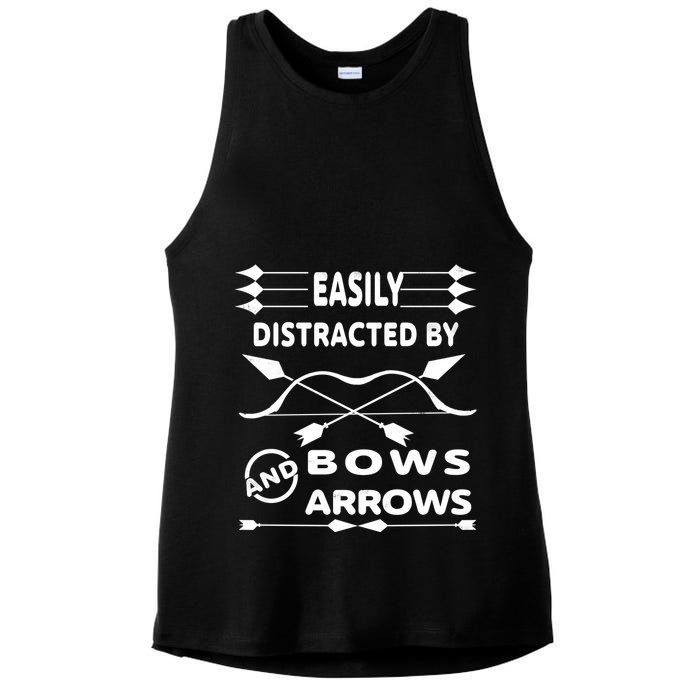 Easily Distracted By Bows And Arrows Ladies PosiCharge Tri-Blend Wicking Tank
