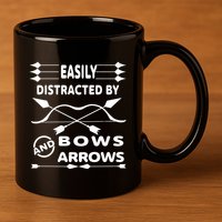 Easily Distracted By Bows And Arrows 11oz C Handle Ceramic Mug
