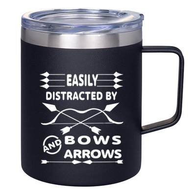 Easily Distracted By Bows And Arrows 12oz Stainless Steel Coffee Mug