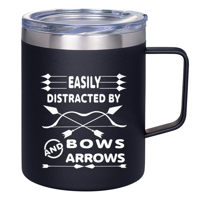 Easily Distracted By Bows And Arrows 12oz Stainless Steel Coffee Mug