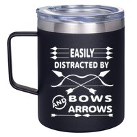 Easily Distracted By Bows And Arrows 12oz Stainless Steel Coffee Mug