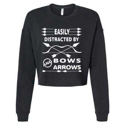 Easily Distracted By Bows And Arrows Cropped Pullover Crew