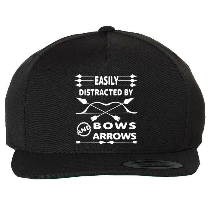 Easily Distracted By Bows And Arrows Wool Snapback Cap